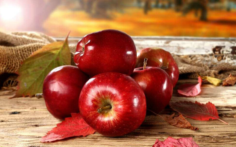 Red Apples on Wood — Autumnal, Autumn