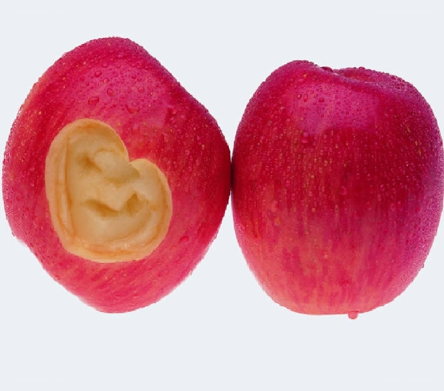 red apples with bite mark