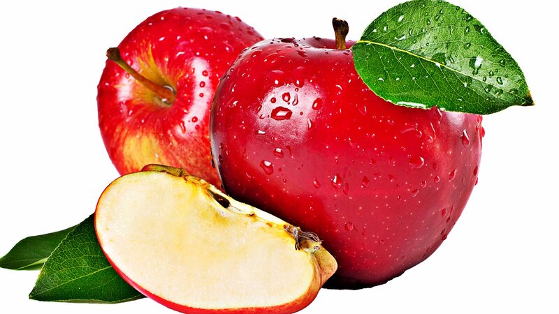 Red Apples with Leaves — Fresh, Photograph