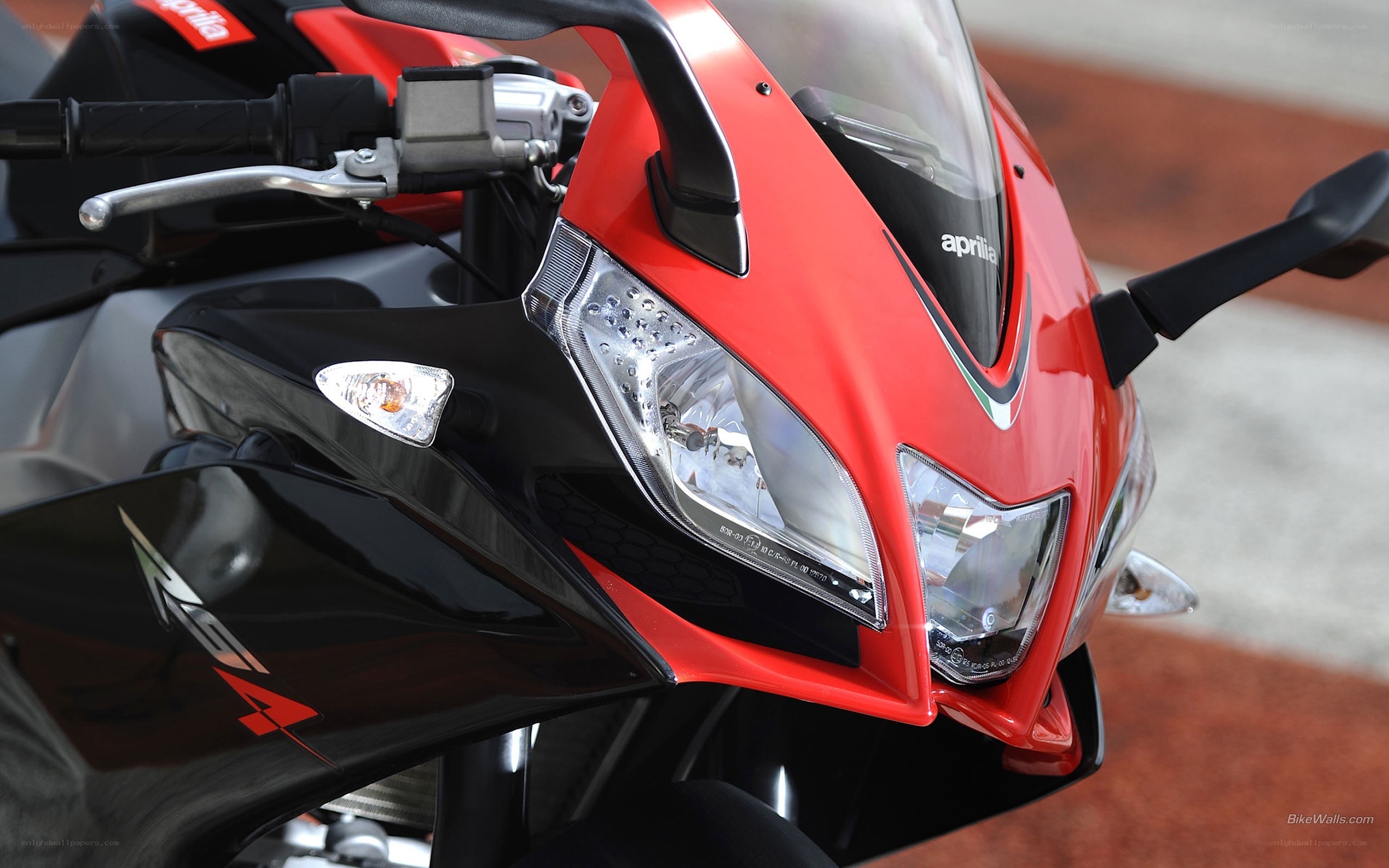 Red Aprilia RSV4 motorcycle