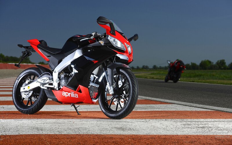 Red Aprilia sport motorcycle