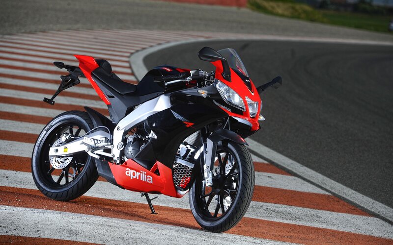 Red Aprilia sport motorcycle