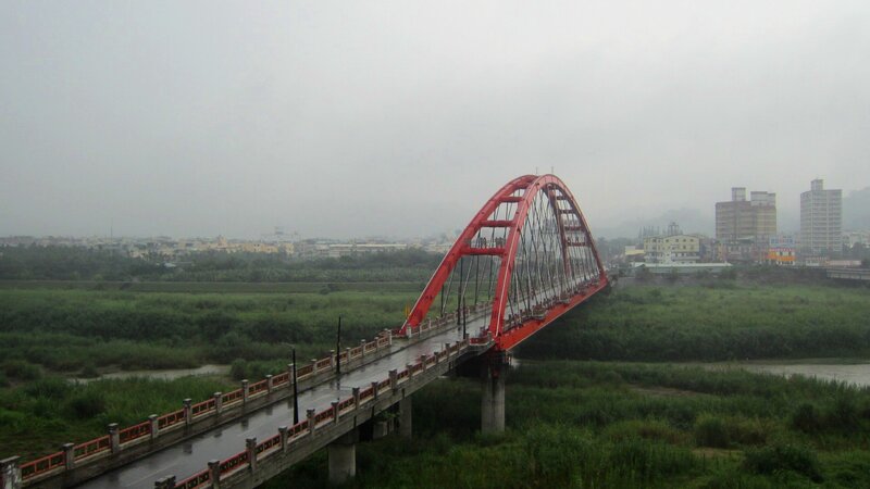 Red Arched Bridge — Overcast