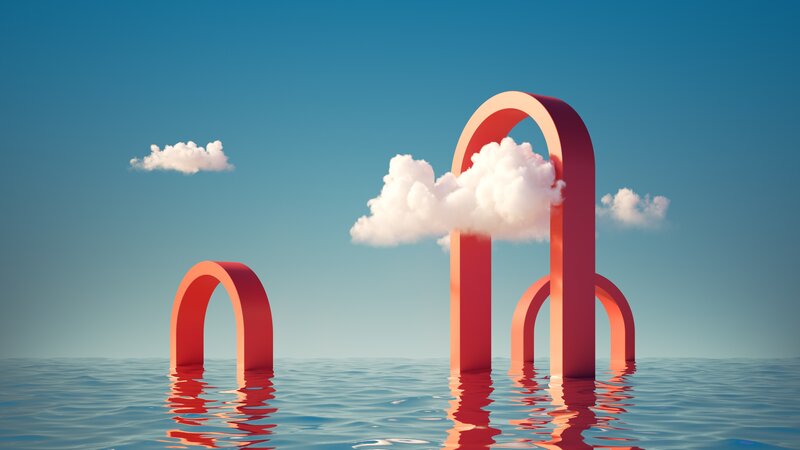 Red Arches in Water
