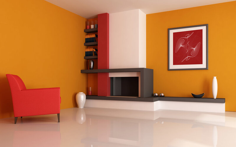 Red Armchair in Living Room