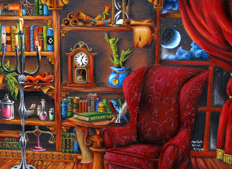 Red Armchair in Study