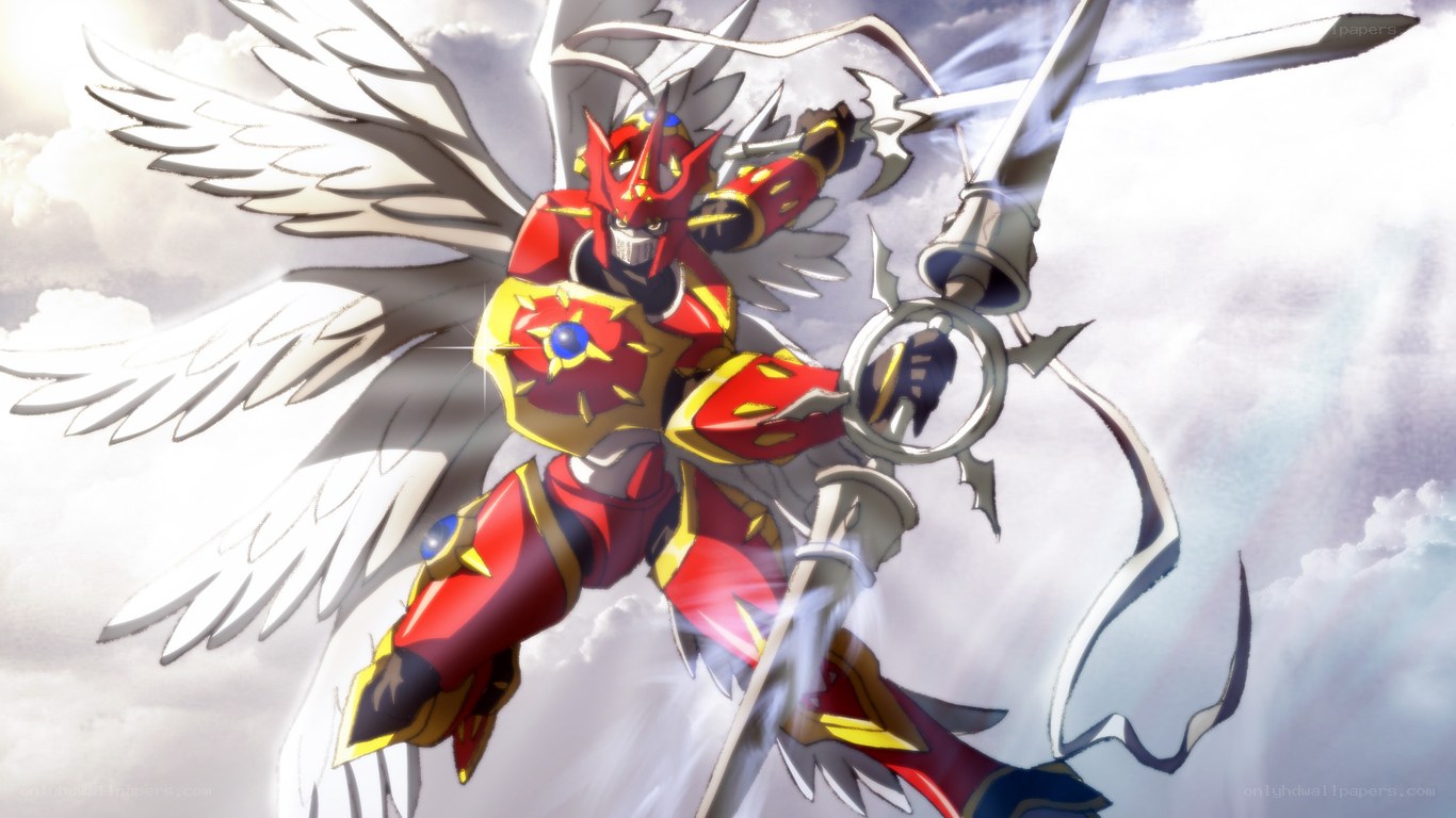 red armored angel warrior