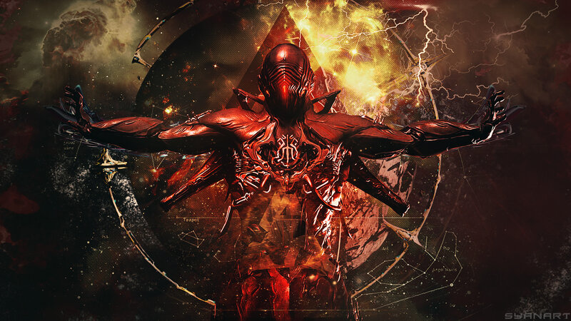 Red Armored Figure — Dramatic, Digital Art