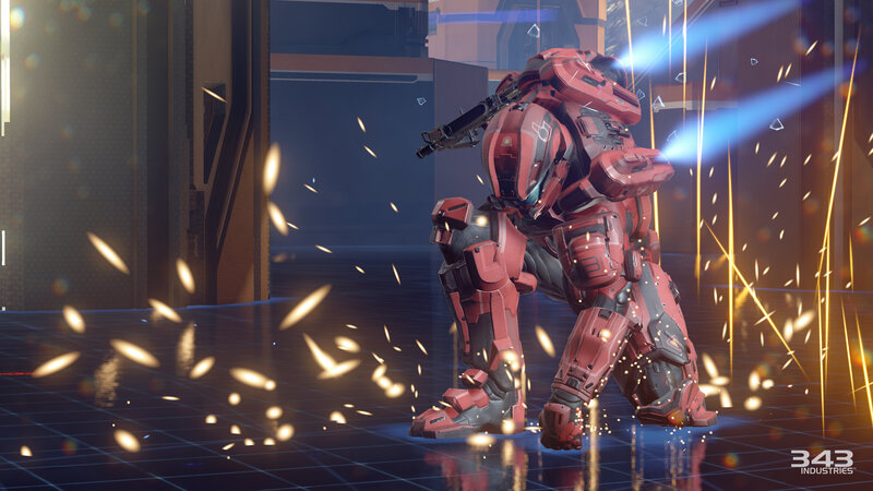 Red Armored Soldier — Dramatic, 3d Render, Sparks