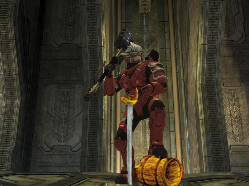 red armored soldier with hammer