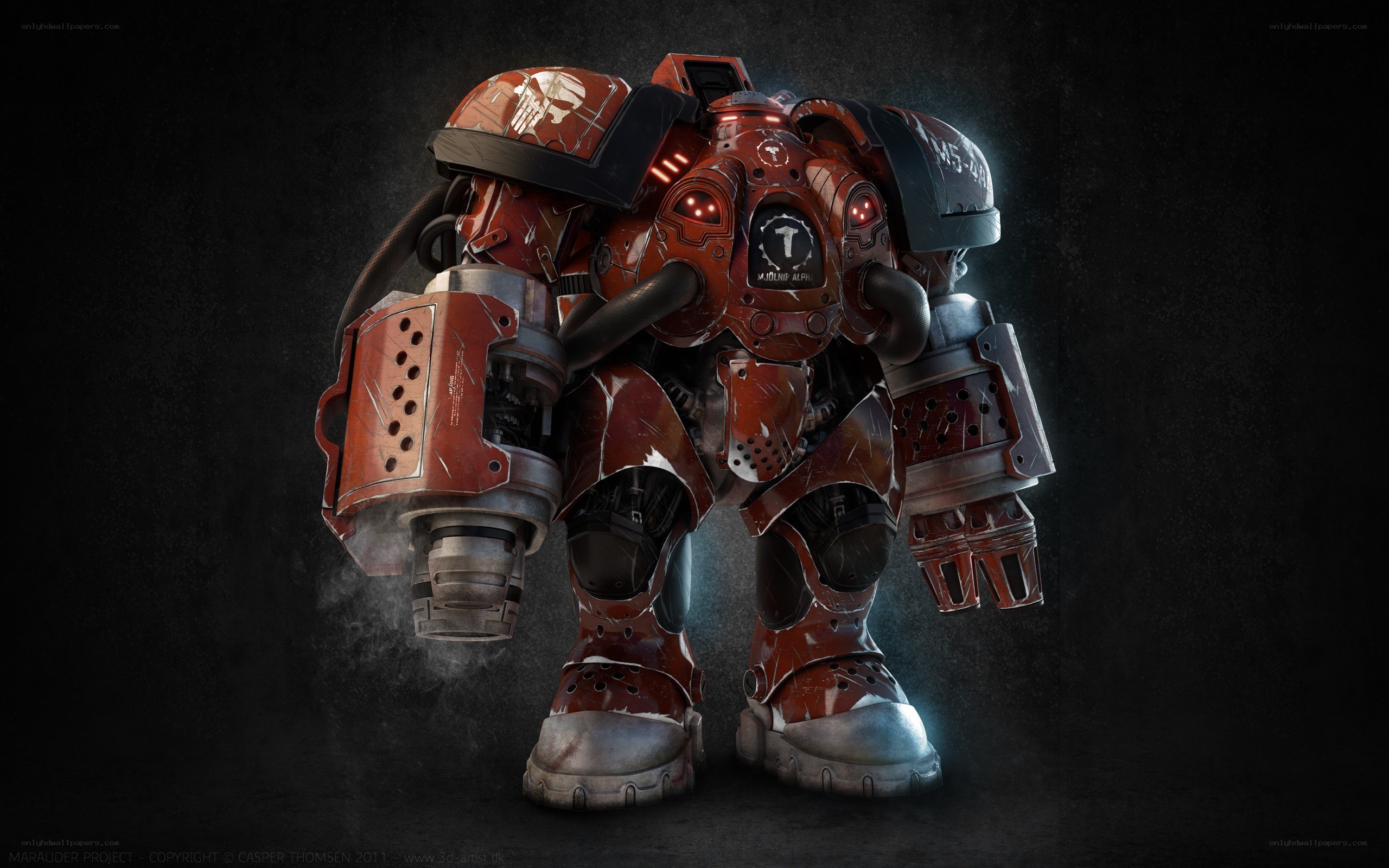 red armored war machine