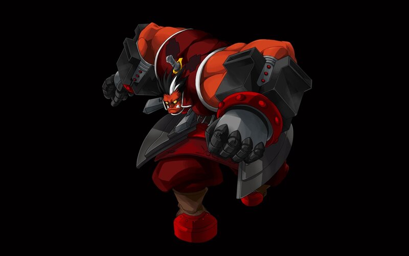 red armored warrior character