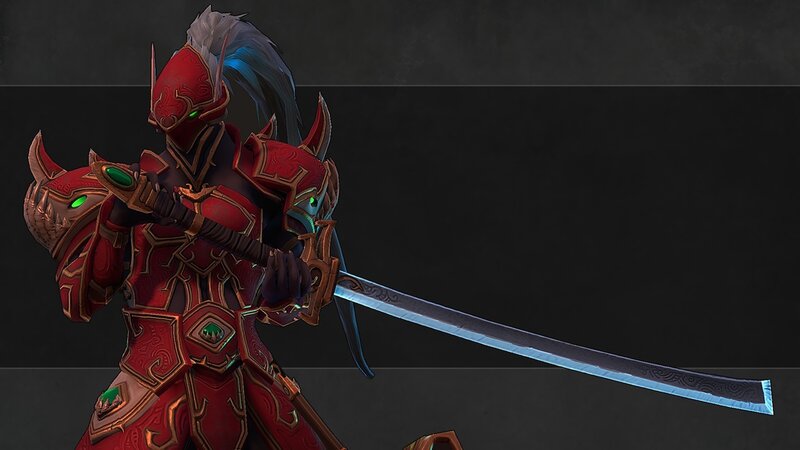 red armored warrior with sword