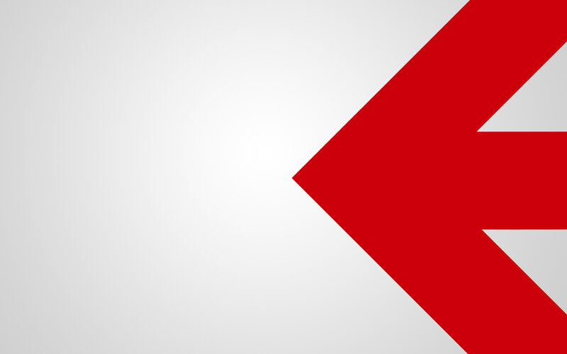 red arrow on white background