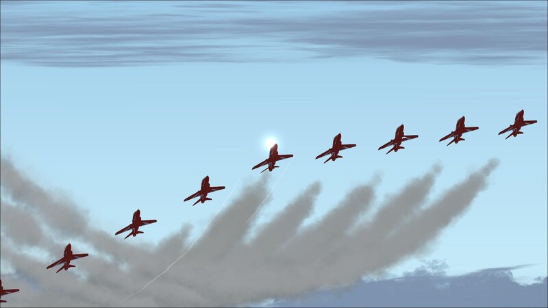 Red Arrows in formation