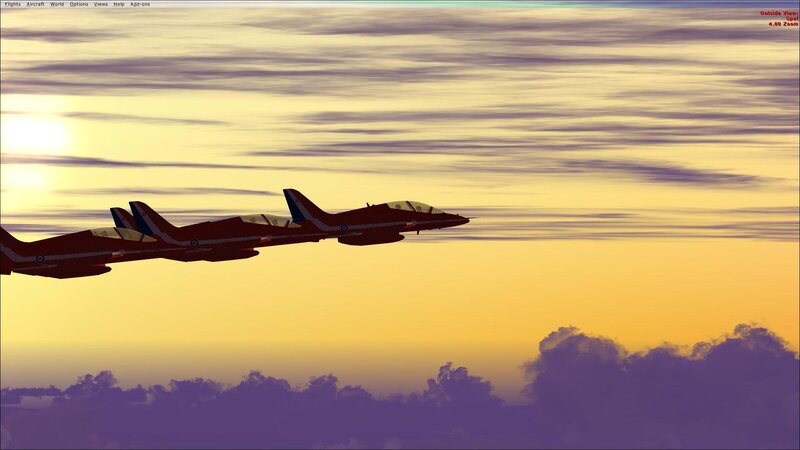 Red Arrows jets in formation