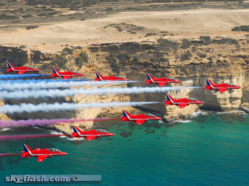 Red Arrows Jets in Formation — Dramatic