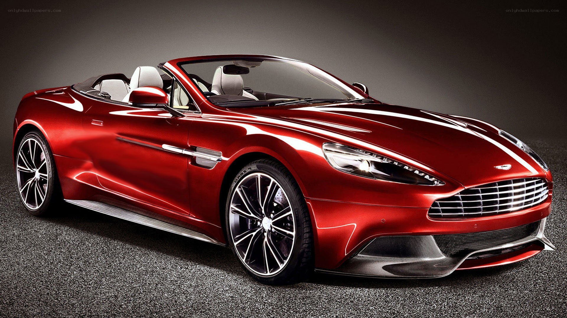red aston martin convertible