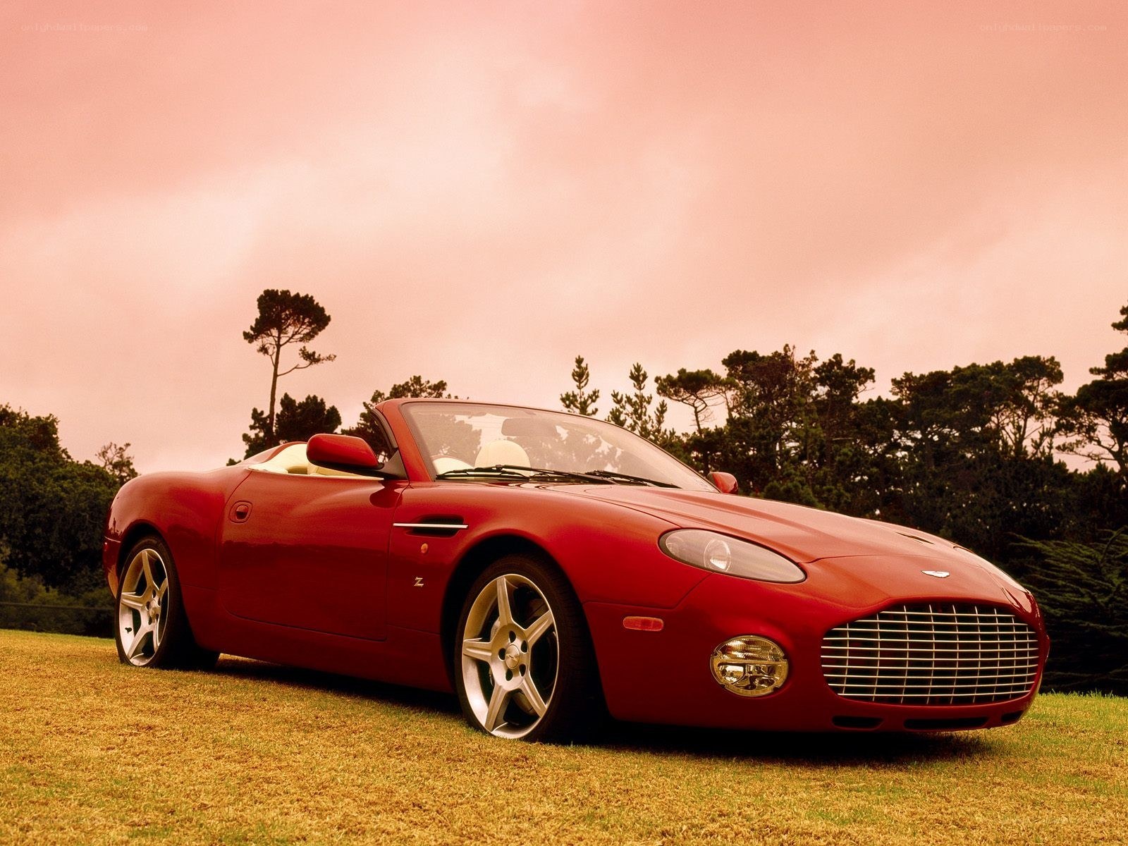 Red Aston Martin convertible