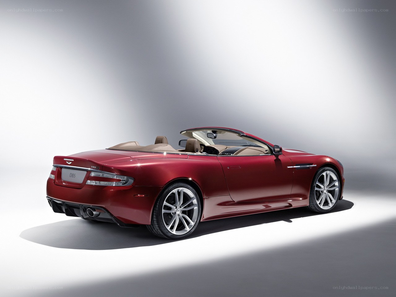 Red Aston Martin DBS convertible
