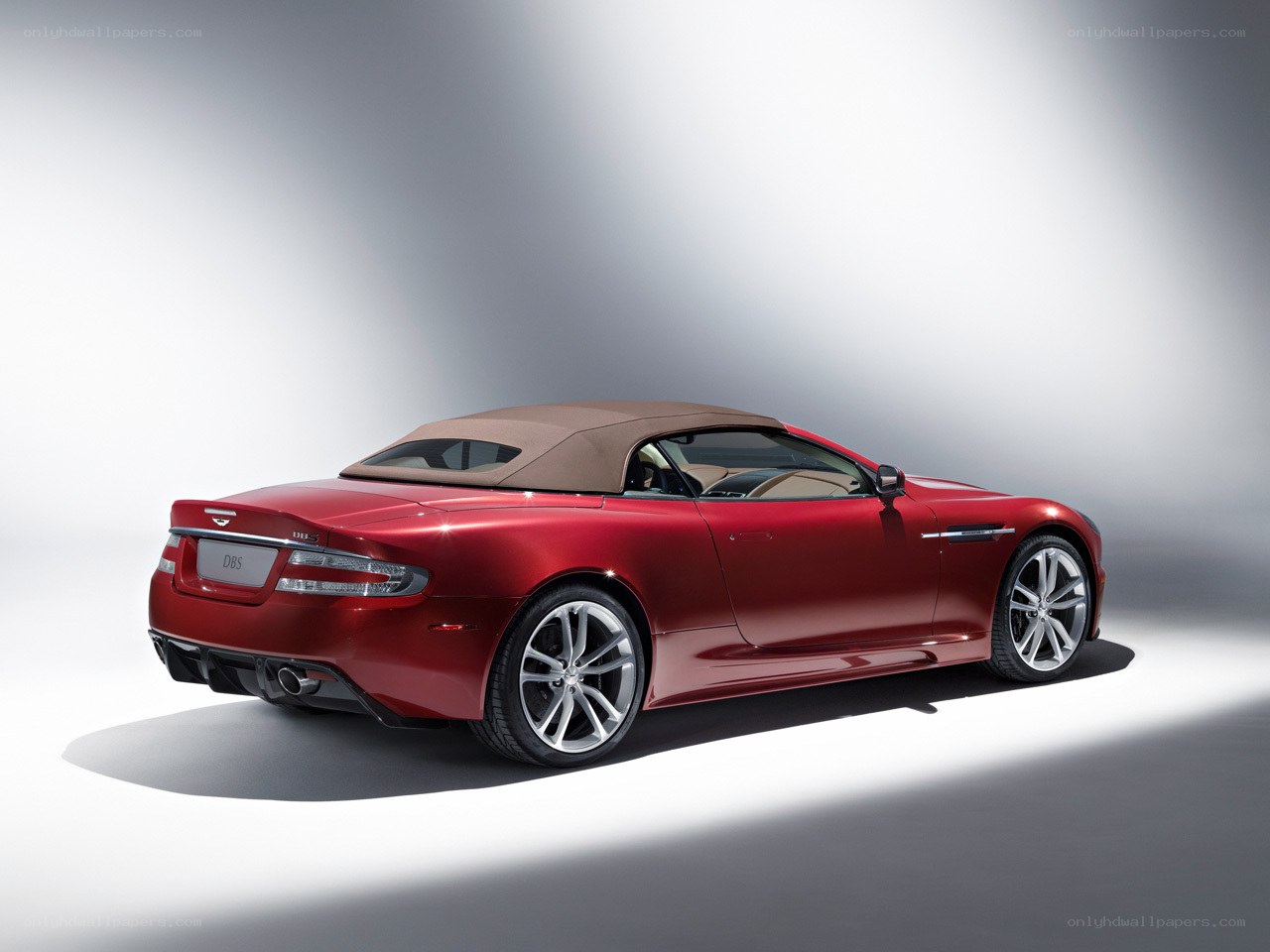 Red Aston Martin DBS convertible