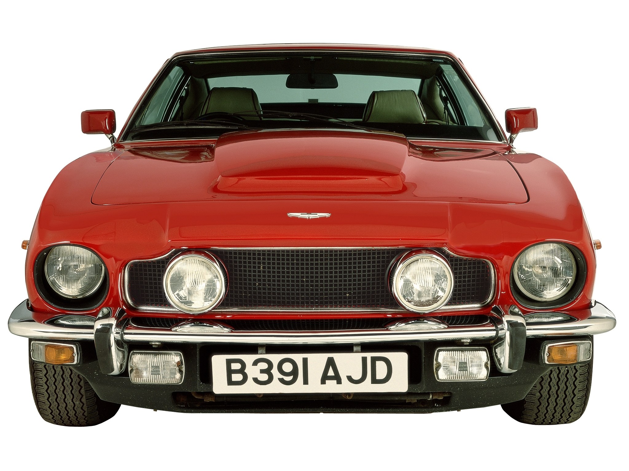 Red Aston Martin front view