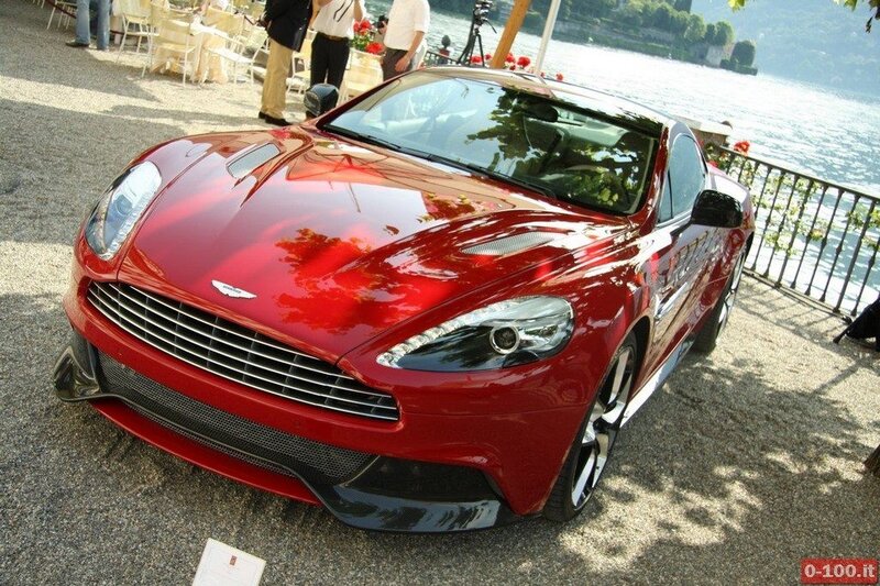 Red Aston Martin on display