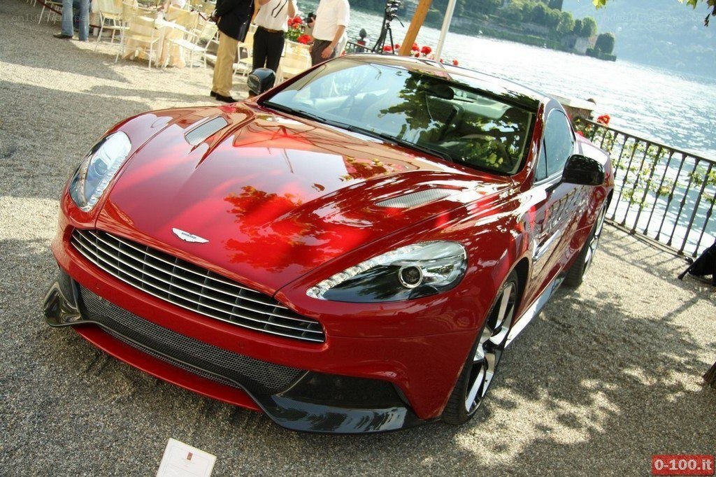 Red Aston Martin on display