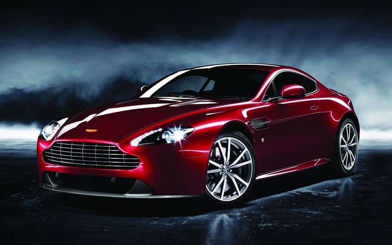 Red Aston Martin sports car