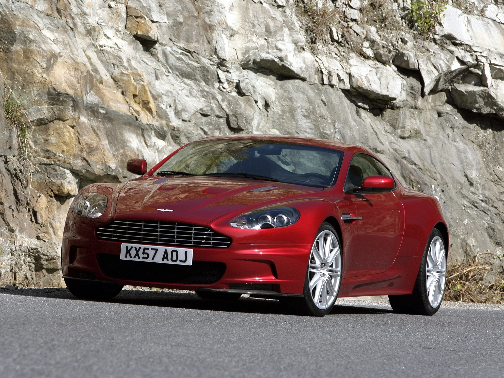 Red Aston Martin sports car