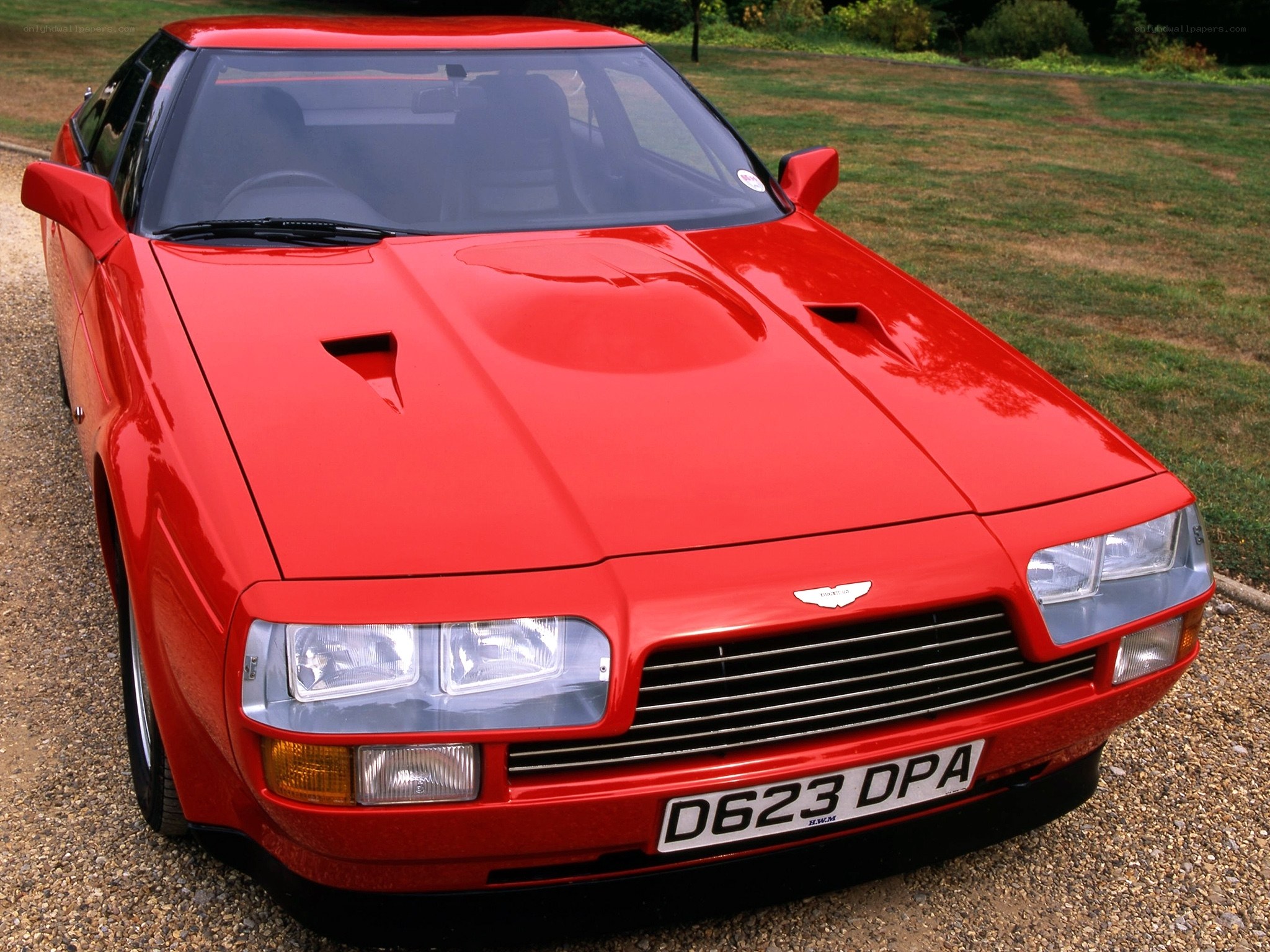 Red Aston Martin sports car