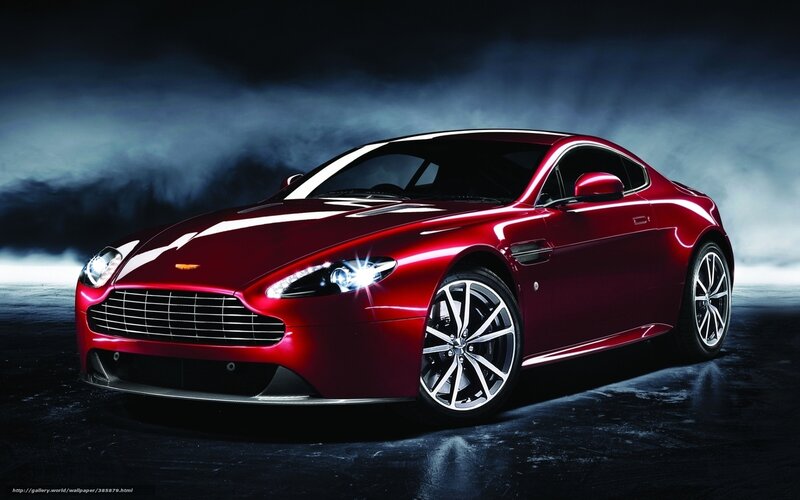 Red Aston Martin V8 — Dramatic, Night