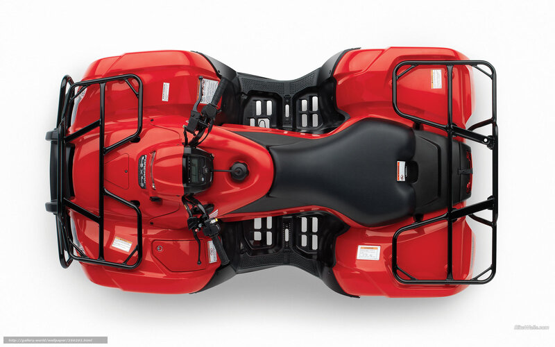 Red ATV from above
