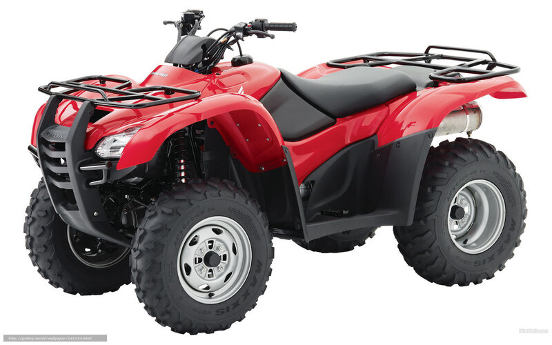 Red Atv Quad Bike — Neutral, Photograph, Black Seat, Front Rack