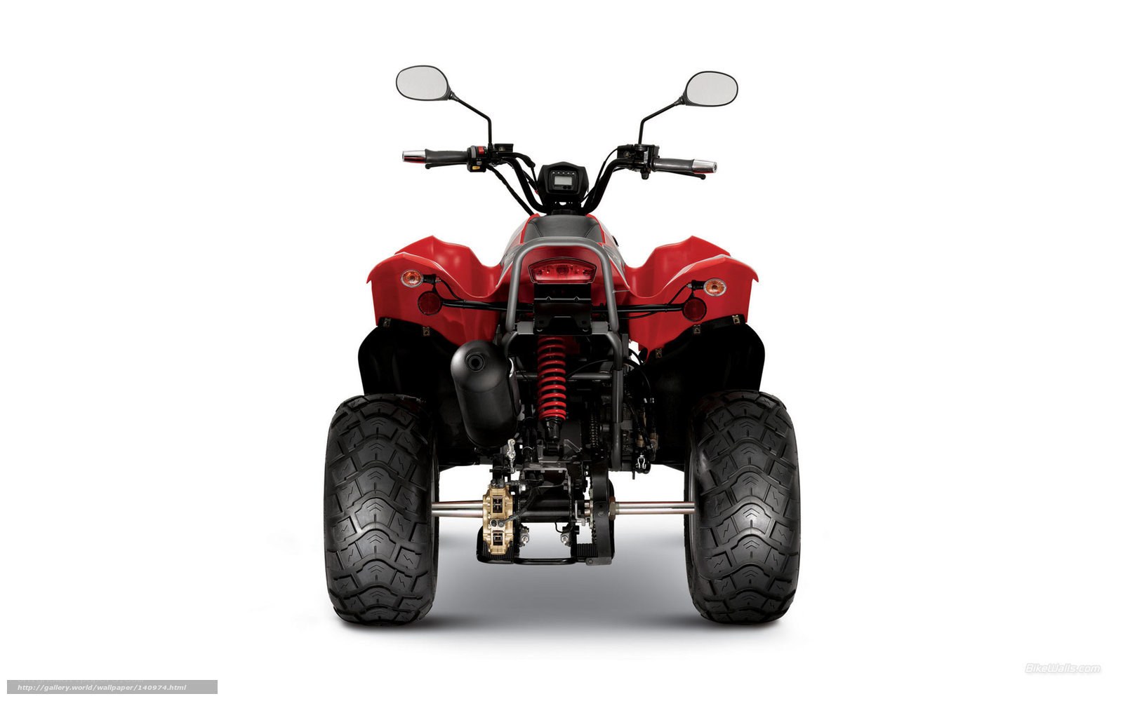 Red ATV rear view