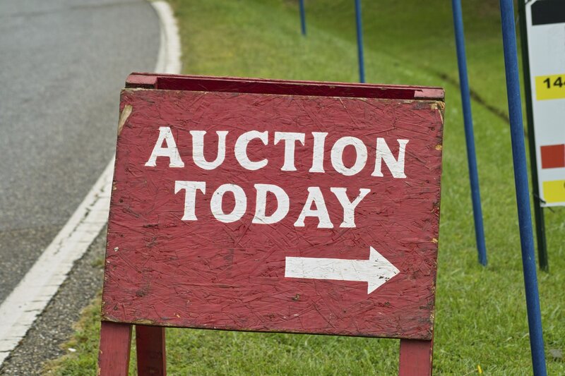Red Auction Sign