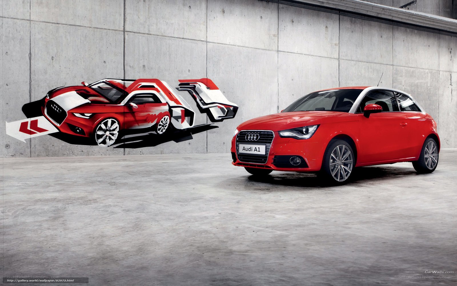 Red Audi A1 and Concept Art