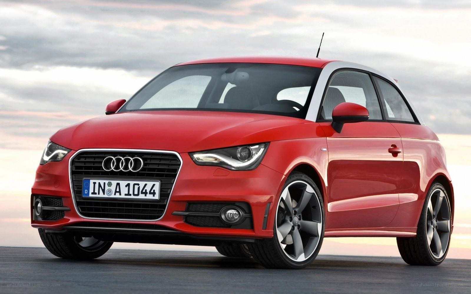 Red Audi A1 compact car