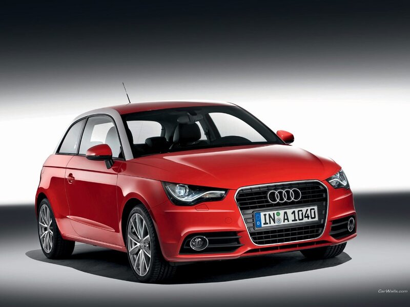 Red Audi A1 compact car