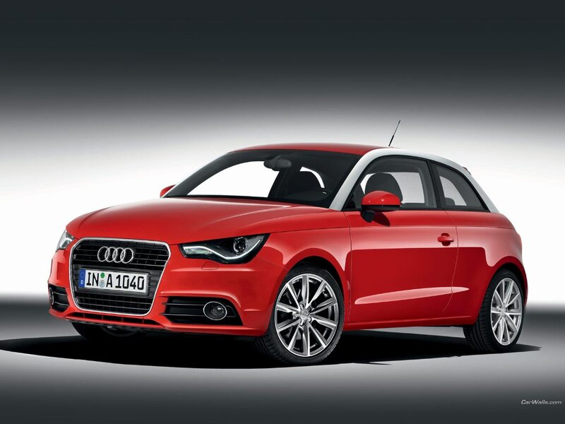 Red Audi A1 compact car