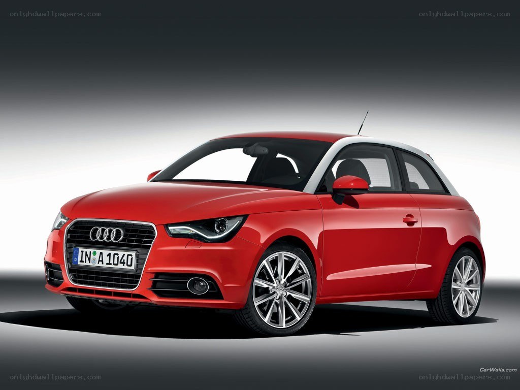 Red Audi A1 compact car