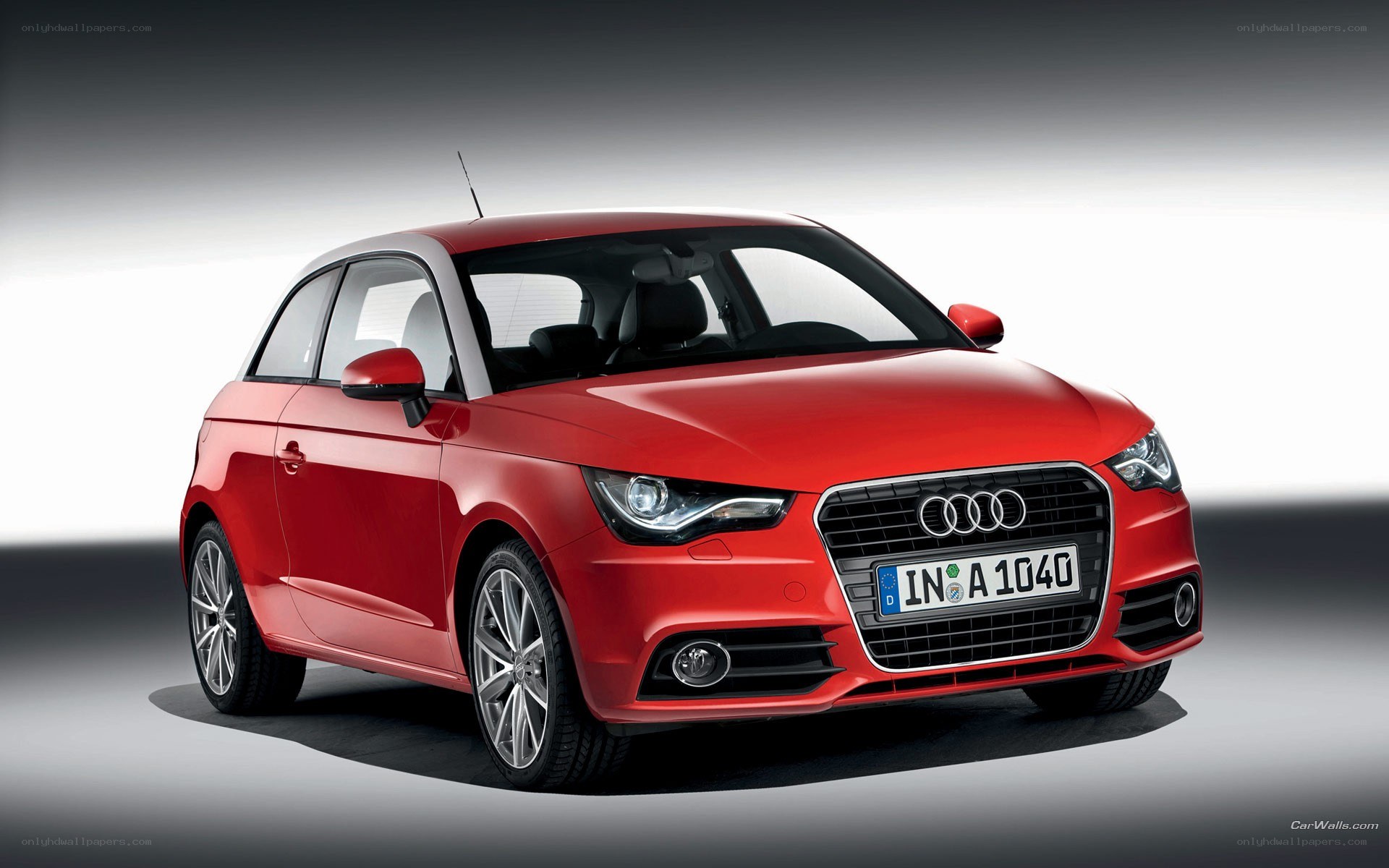 Red Audi A1 compact car