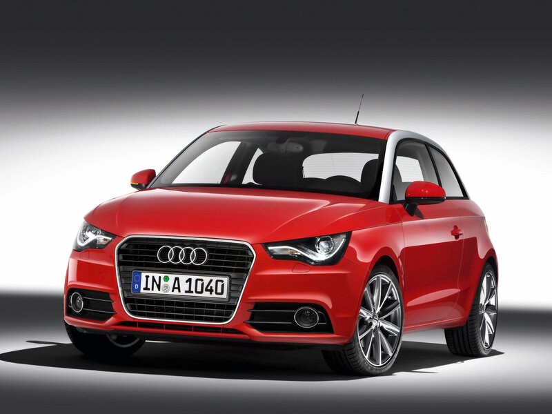 Red Audi A1 compact car