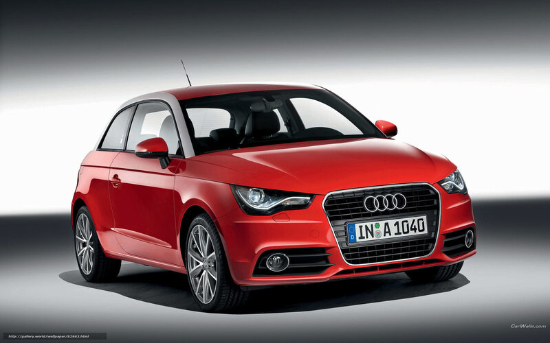 Red Audi A1 compact car