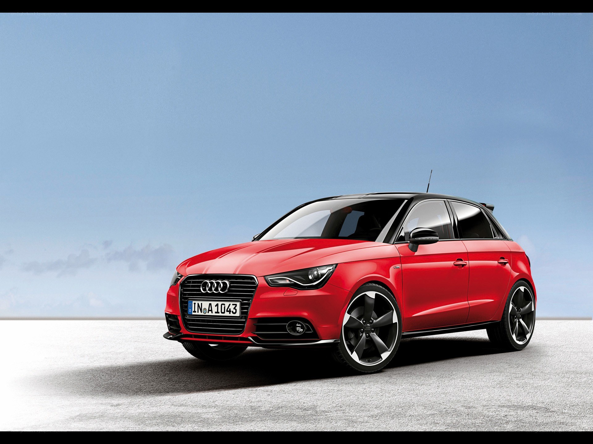 Red Audi A1 hatchback