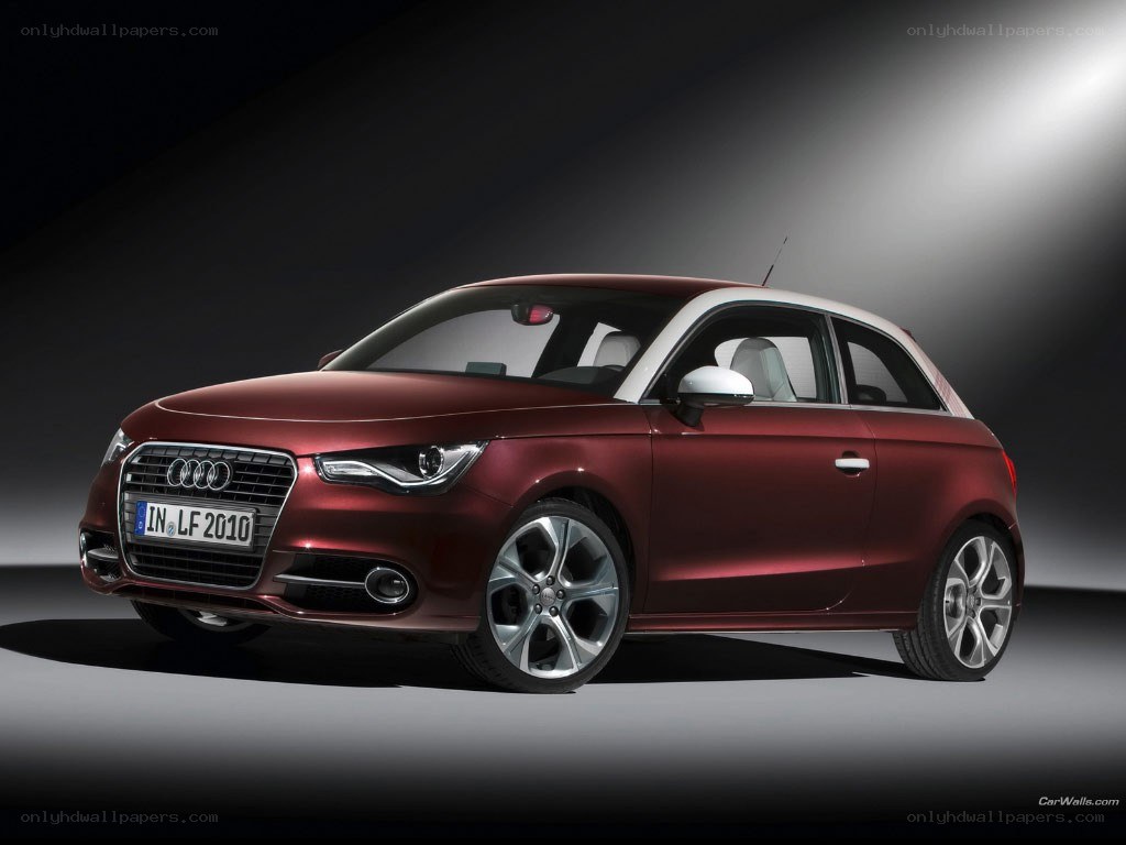 Red Audi A1 in studio