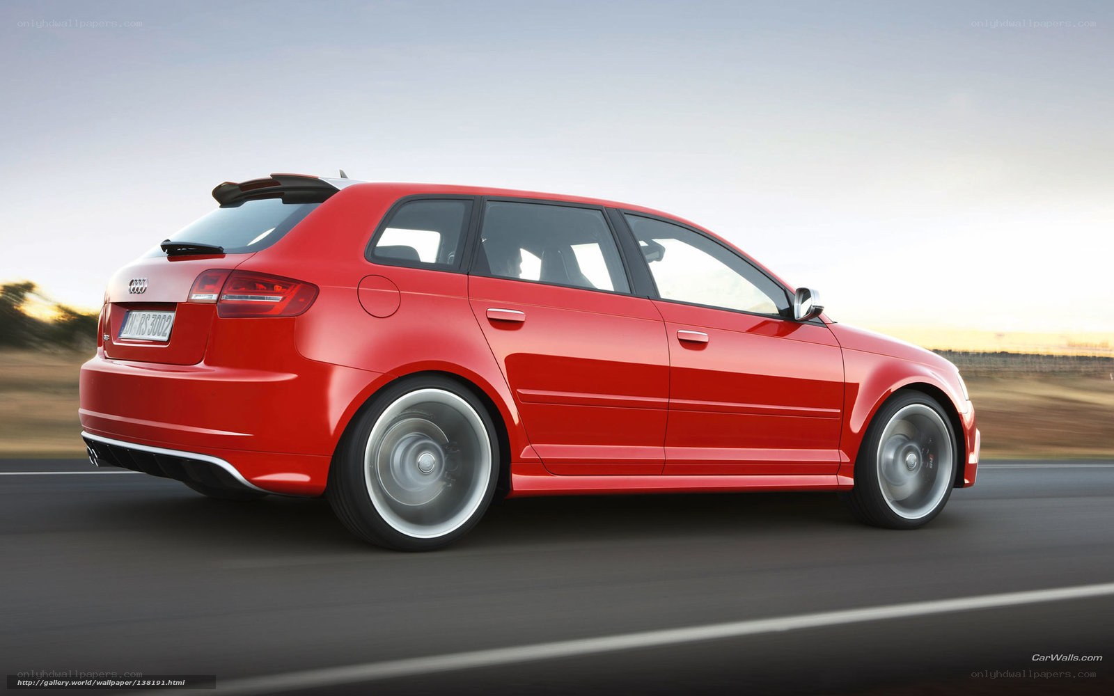 red audi a3 in motion