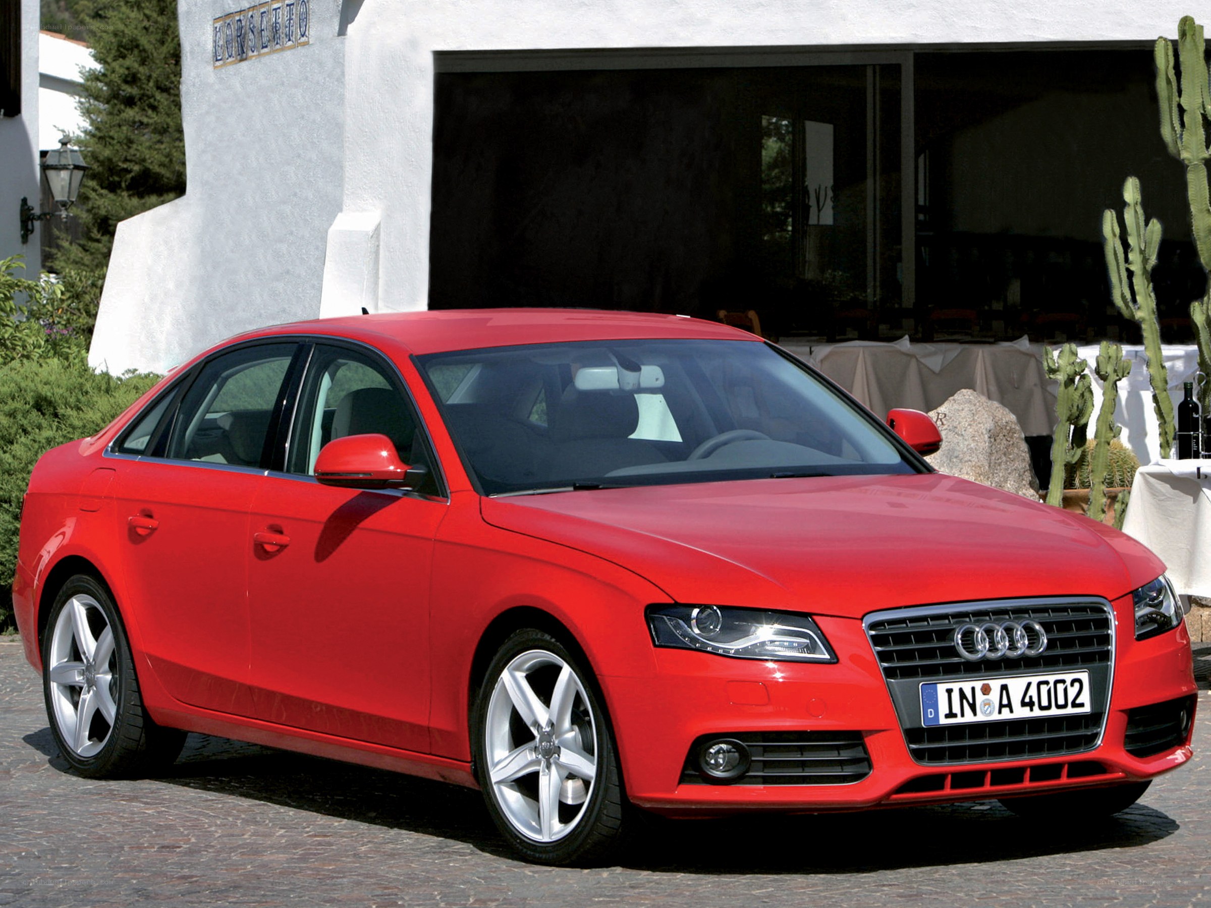 Red Audi A4 sedan