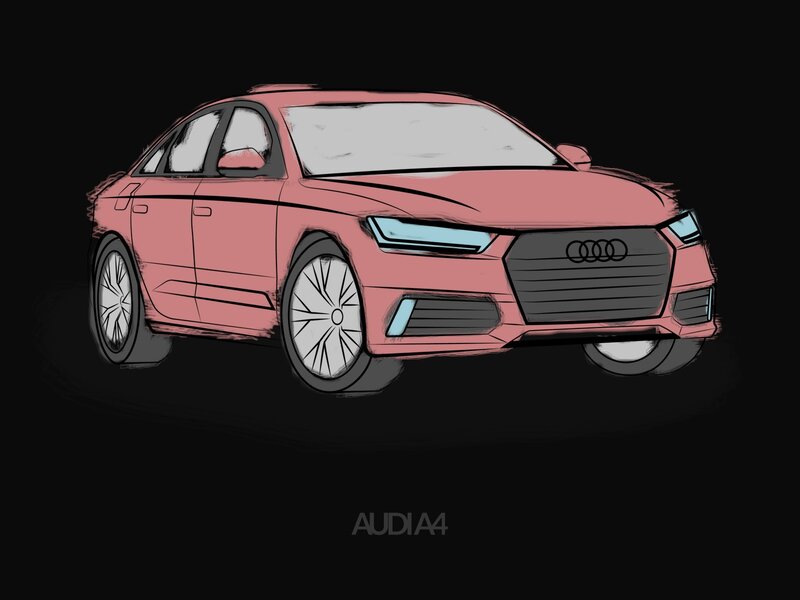 Red Audi A4 Sedan — Pink