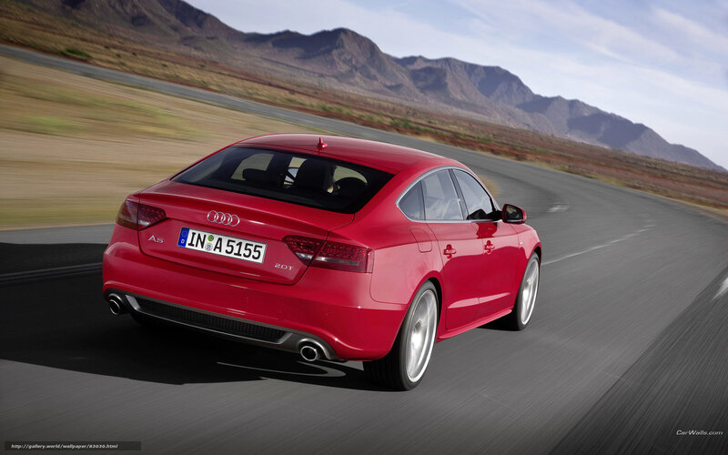 Red Audi A5 in motion